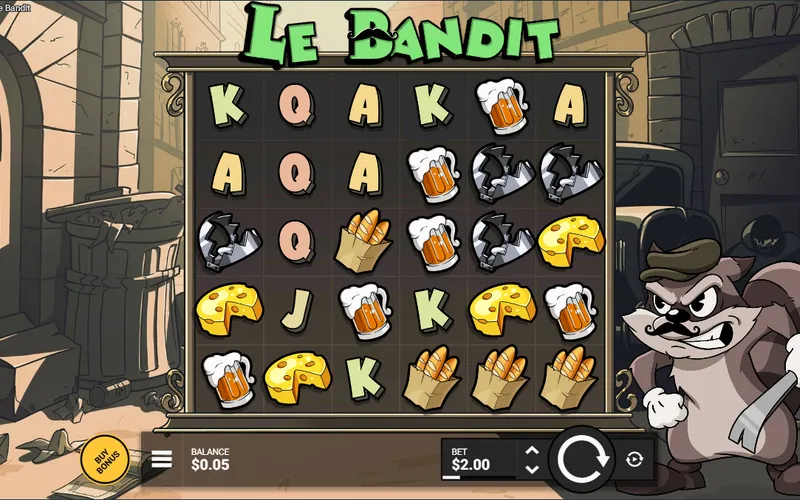 Le Bandit pokie gameplay showing the western outlaw theme with expanding reels and persistent multiplier symbols